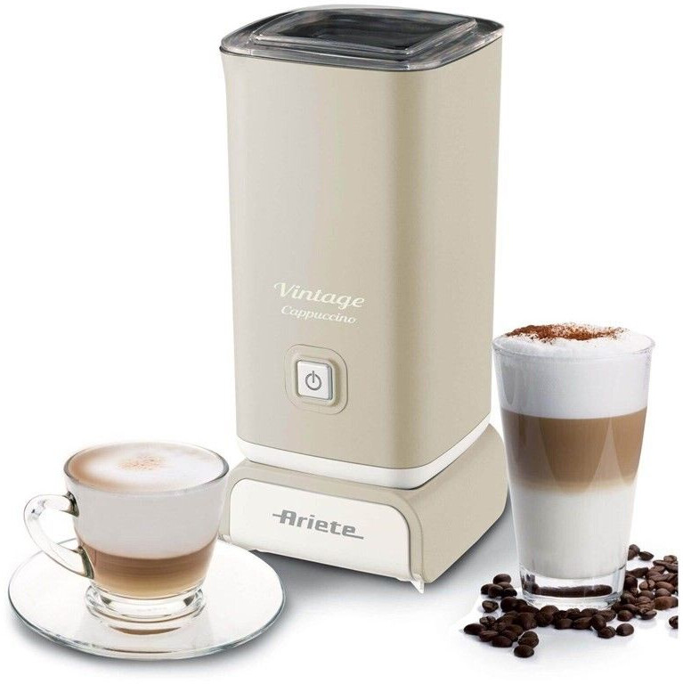 کف ساز شیر بژ آریته ایتالیا Ariete مدل Cappuccino Vintage 2878 | تهیه فوم شیر گرم و سرد | ظرفیت ۲۵۰ میلی‌ لیتر | توان ۵۰۰ وات